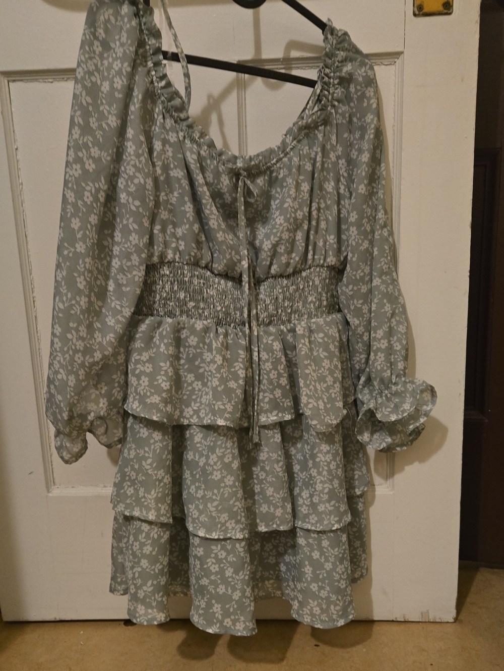 Justice Sage Green Floral Mini Dress